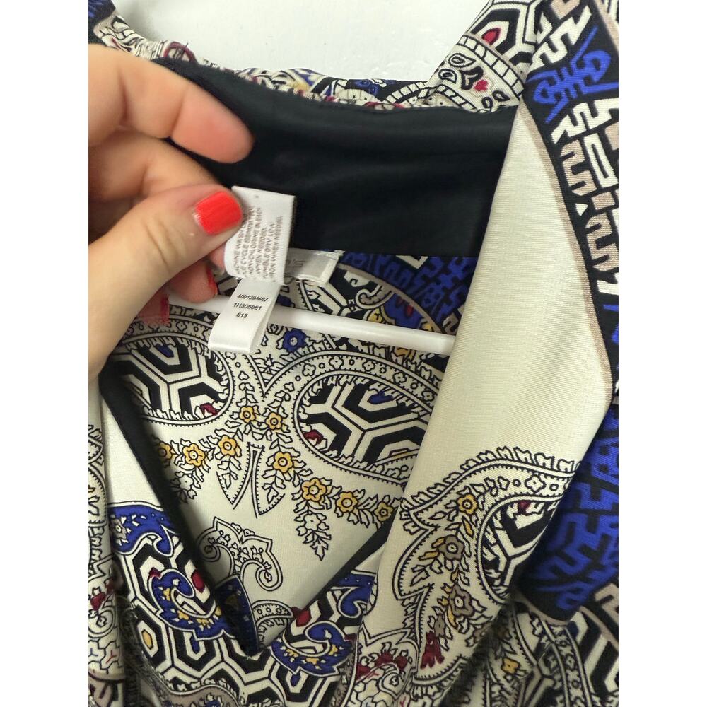 CHICOS Pleated Promising Paisley Jasmina Maxi Dress Sleeveless V Neck XL - Picture 7 of 9